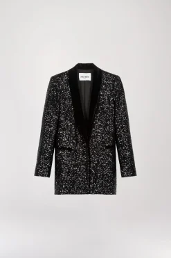 Blazer à sequins noir