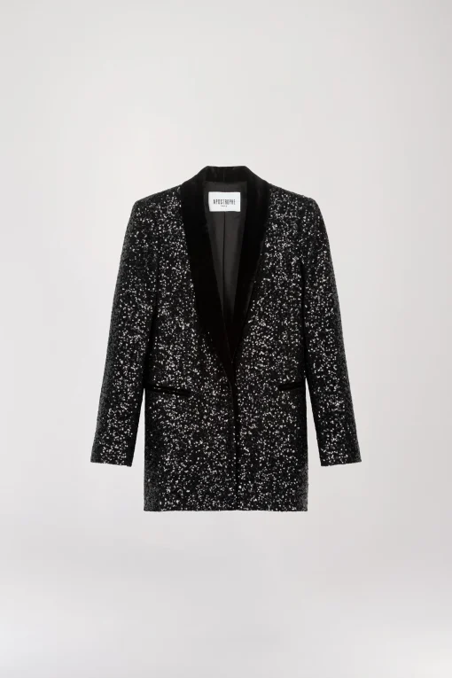 Blazer à sequins noir