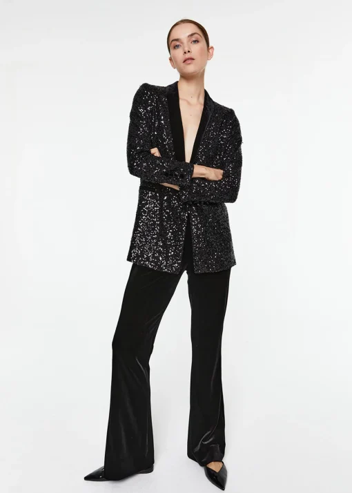 Blazer à sequins noir