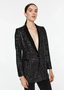 Blazer à sequins noir