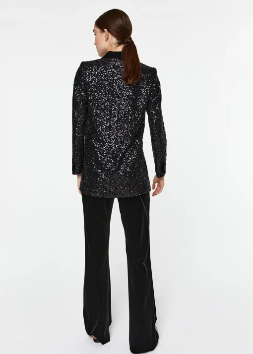 Blazer à sequins noir