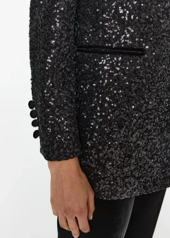 Blazer à sequins noir