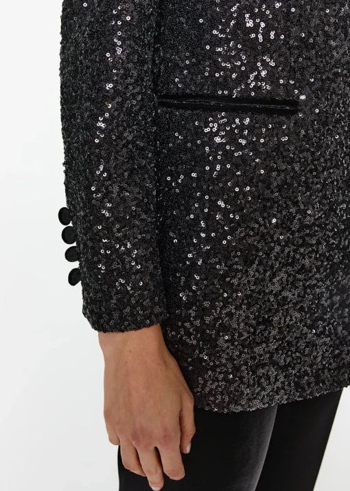 Blazer à sequins noir