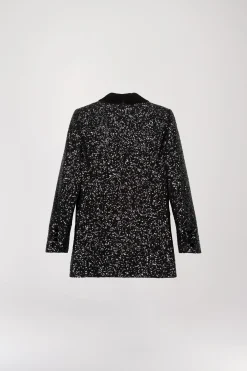 Blazer à sequins noir