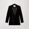 Blazer croisé en velours noir