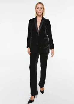 Blazer croisé en velours noir