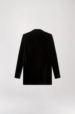 Blazer croisé en velours noir