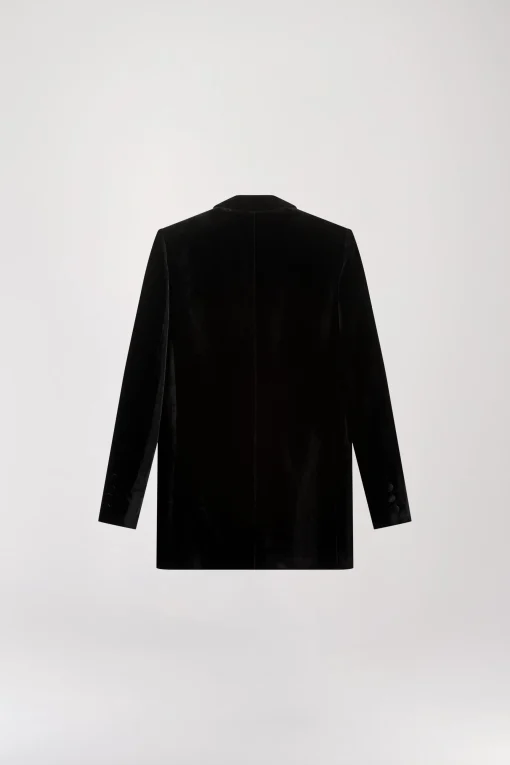 Blazer croisé en velours noir