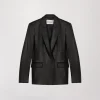 Blazer en cuir noir