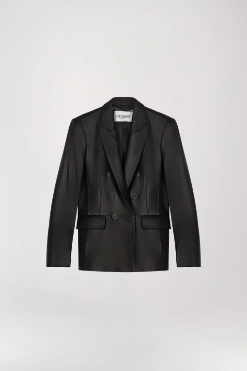 Blazer en cuir noir