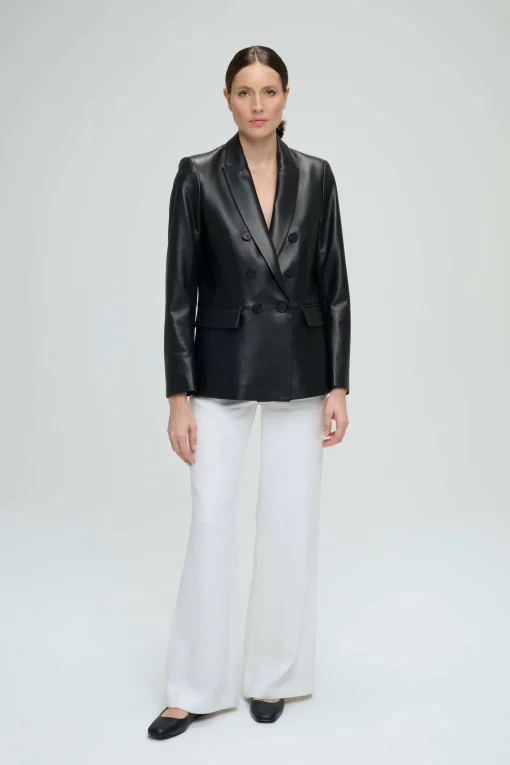 Blazer en cuir noir