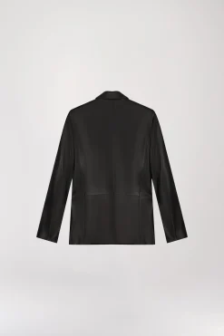 Blazer en cuir noir