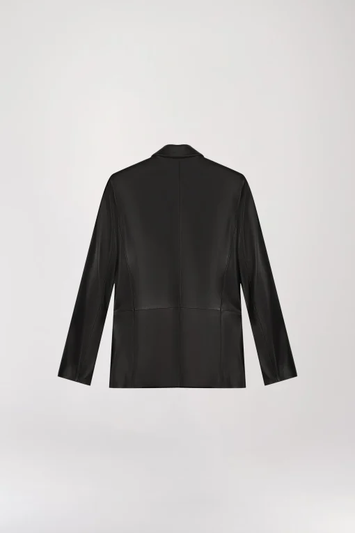 Blazer en cuir noir