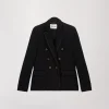 Blazer en tweed tressé noir