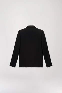 Blazer en tweed tressé noir