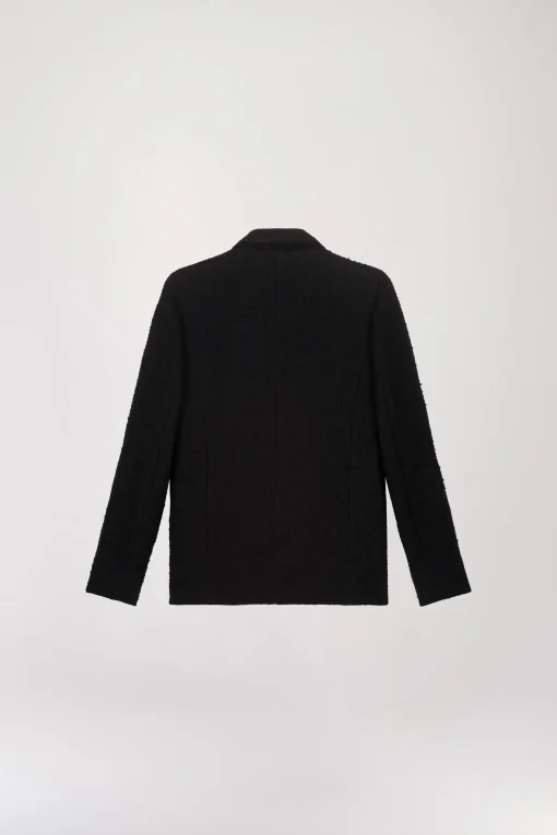 Blazer en tweed tressé noir