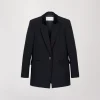 Blazer jacquard chevron marine