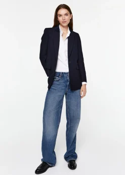 Blazer jacquard chevron marine