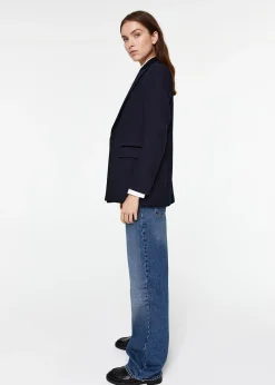 Blazer jacquard chevron marine