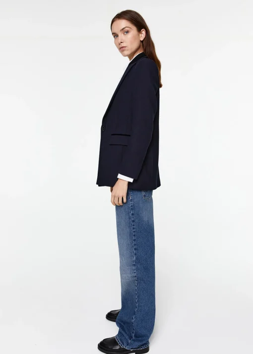 Blazer jacquard chevron marine
