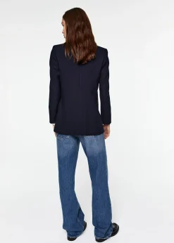 Blazer jacquard chevron marine