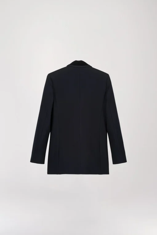 Blazer jacquard chevron marine