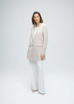 Blazer long en laine béton