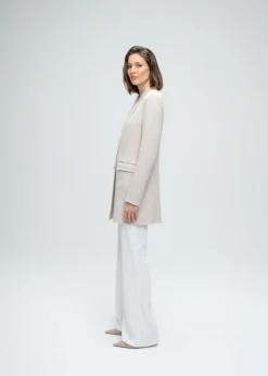 Blazer long en laine béton