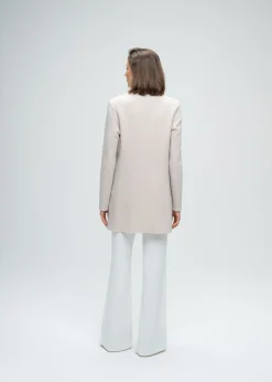 Blazer long en laine béton