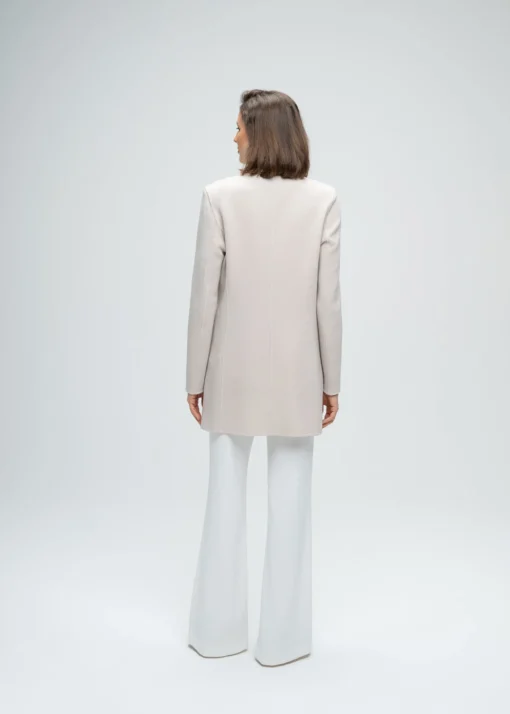 Blazer long en laine béton