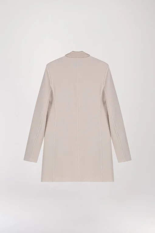 Blazer long en laine béton