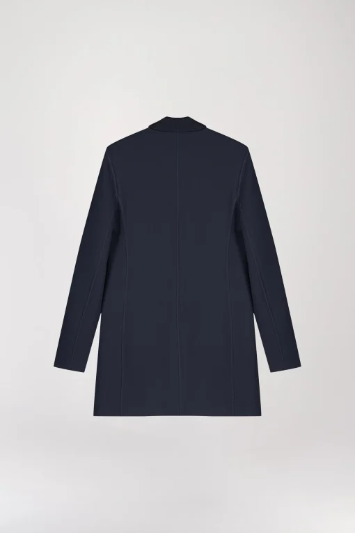Blazer long en laine marine
