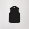 Blouse chemise sans manches noire