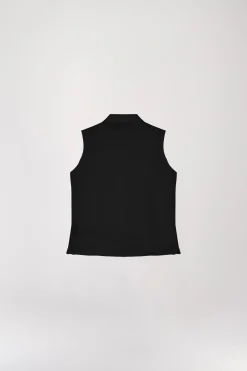 Blouse chemise sans manches noire