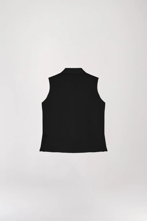 Blouse chemise sans manches noire