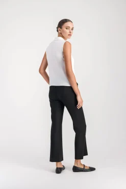 Blouse chemise sans manches blanc cassé