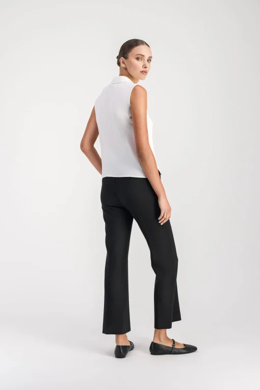 Blouse chemise sans manches blanc cassé