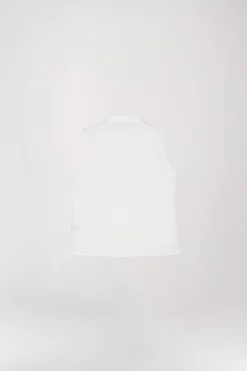 Blouse chemise sans manches blanc cassé