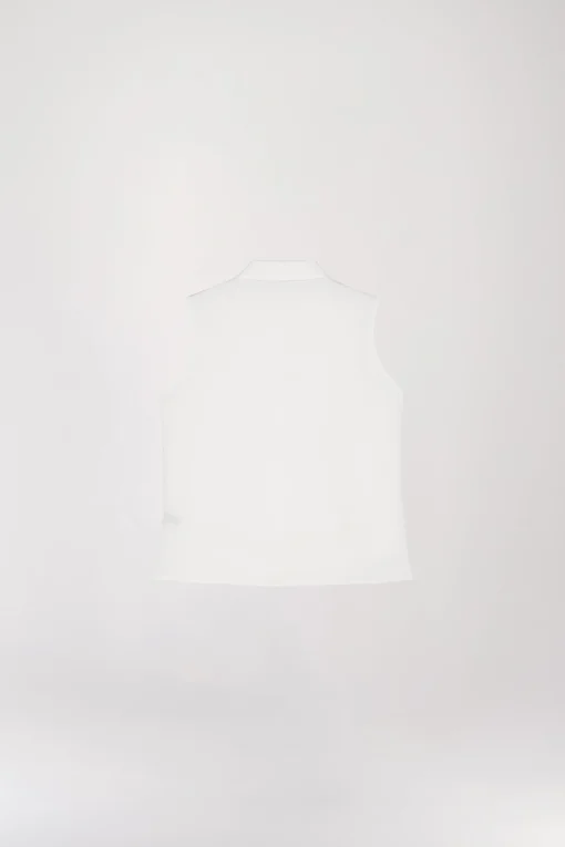 Blouse chemise sans manches blanc cassé