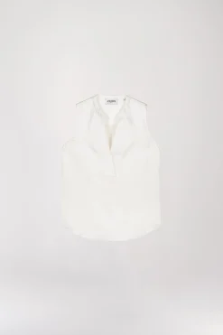 Blouse col officier blanc