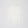 Blouse en soie blanc cassé à manches courtes