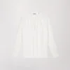 Blouse en soie lourde blanc cassé