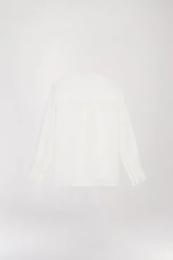 Blouse en soie lourde blanc cassé