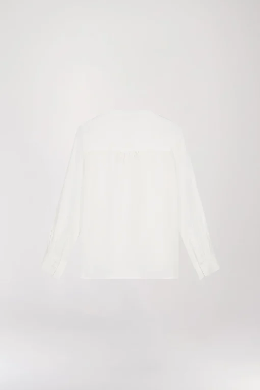 Blouse en soie lourde blanc cassé