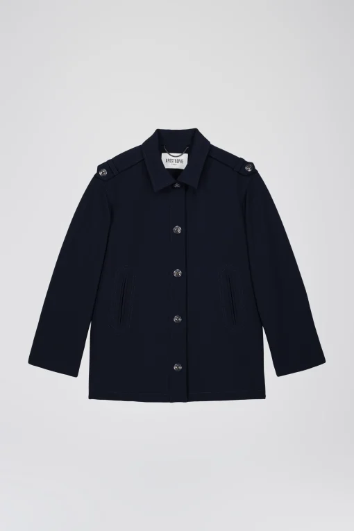 Blouson en double toile stretch marine