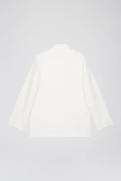 Blouson en double toile stretch blanc cassé