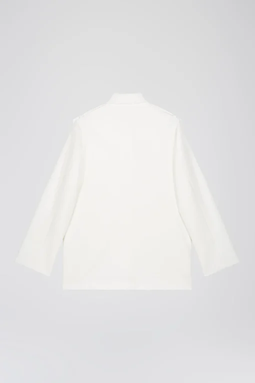 Blouson en double toile stretch blanc cassé