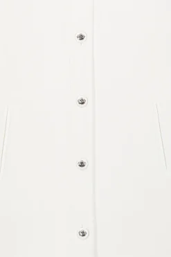 Blouson en double toile stretch blanc cassé