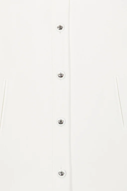 Blouson en double toile stretch blanc cassé