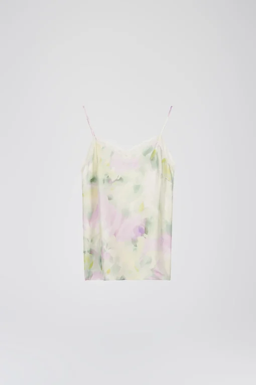 Caraco imprimé psychadélique en twill de soie